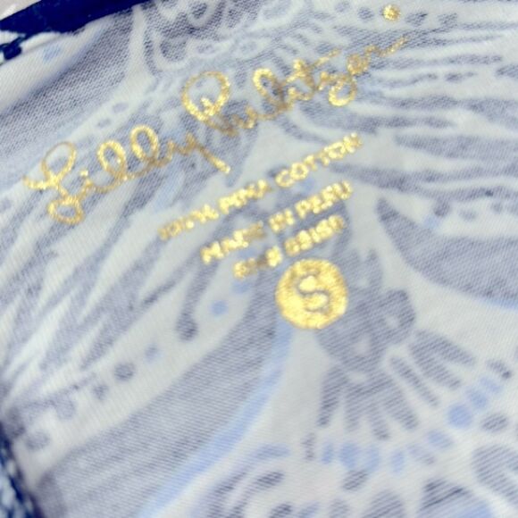 Lilly Pulitzer Small 3/4 Sleeve White & Blue Coral 🪸 Print Dress - Picture 6 of 8